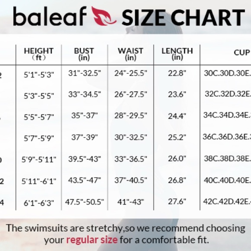 BALEAF Padded Royal Purple UPF50+ Swimsuit size 38 - Picture 7 of 7